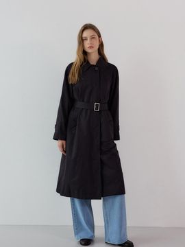 sisterhood McHidden Long Trench Coat - Black