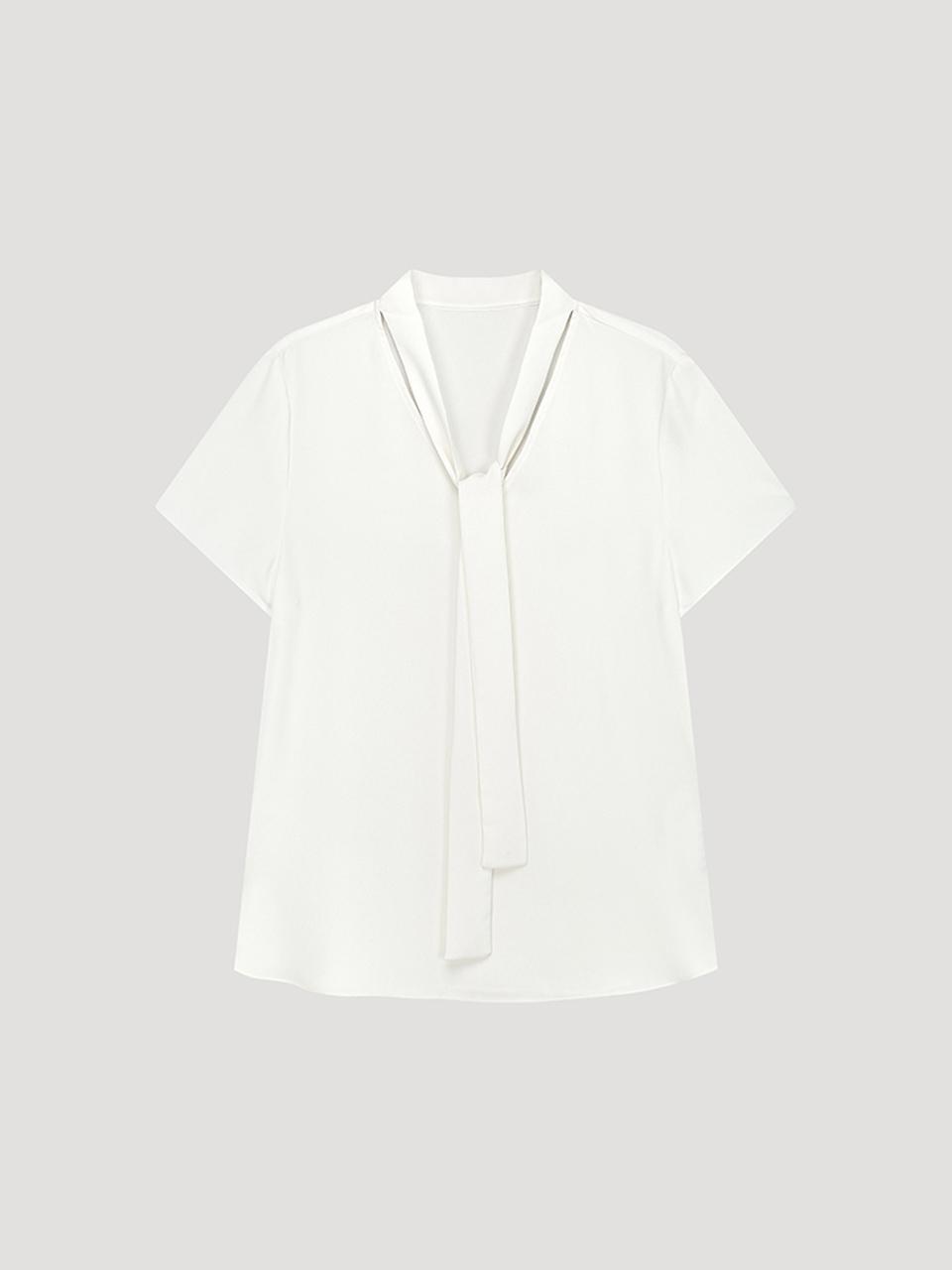 SISTINA Basic Tieneck Blouse (AWWBLP21170) [OW]