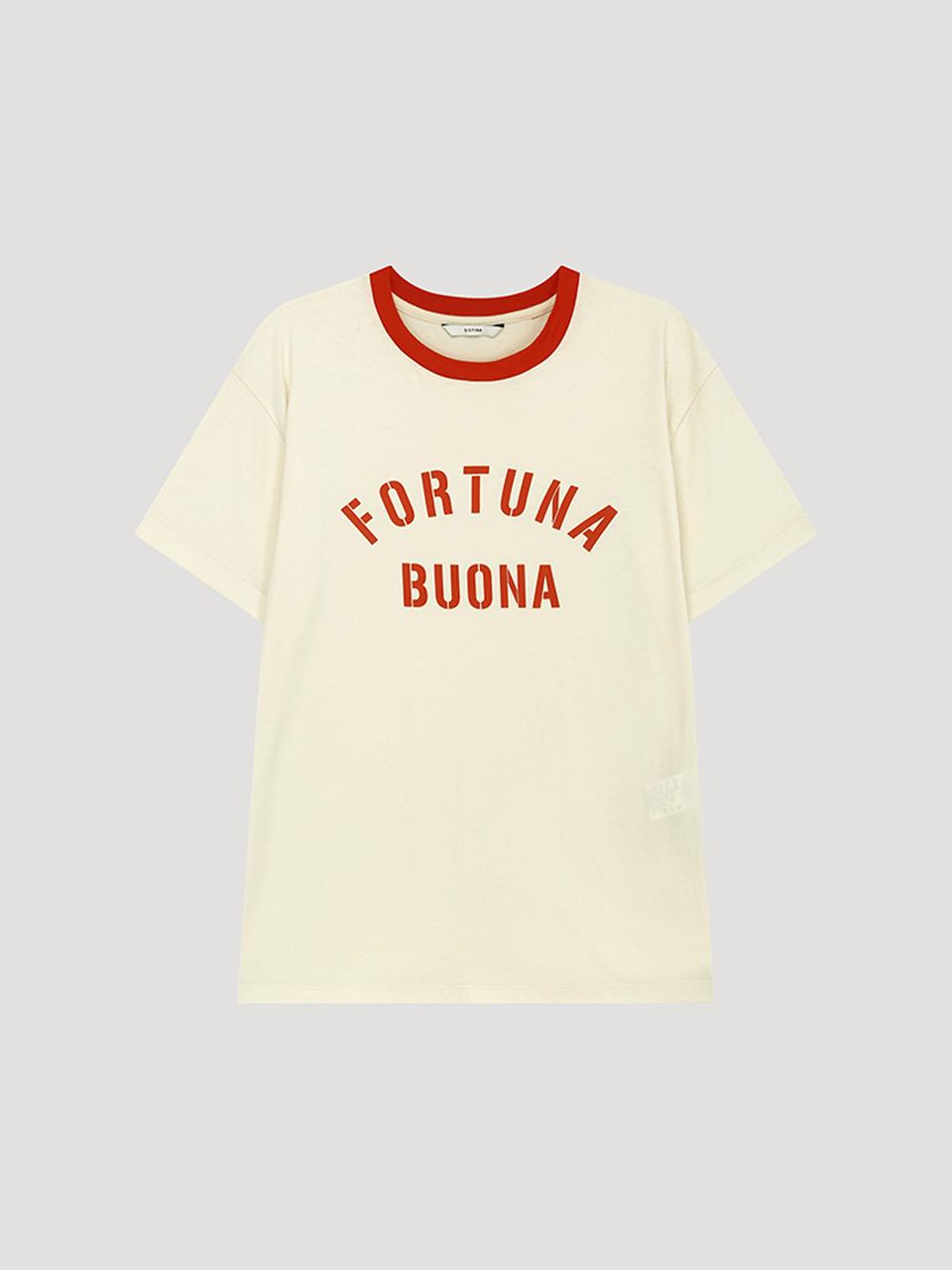 SISTINA Cotton Contrast Lettering T-shirt (AWJTSP21050) [CR]