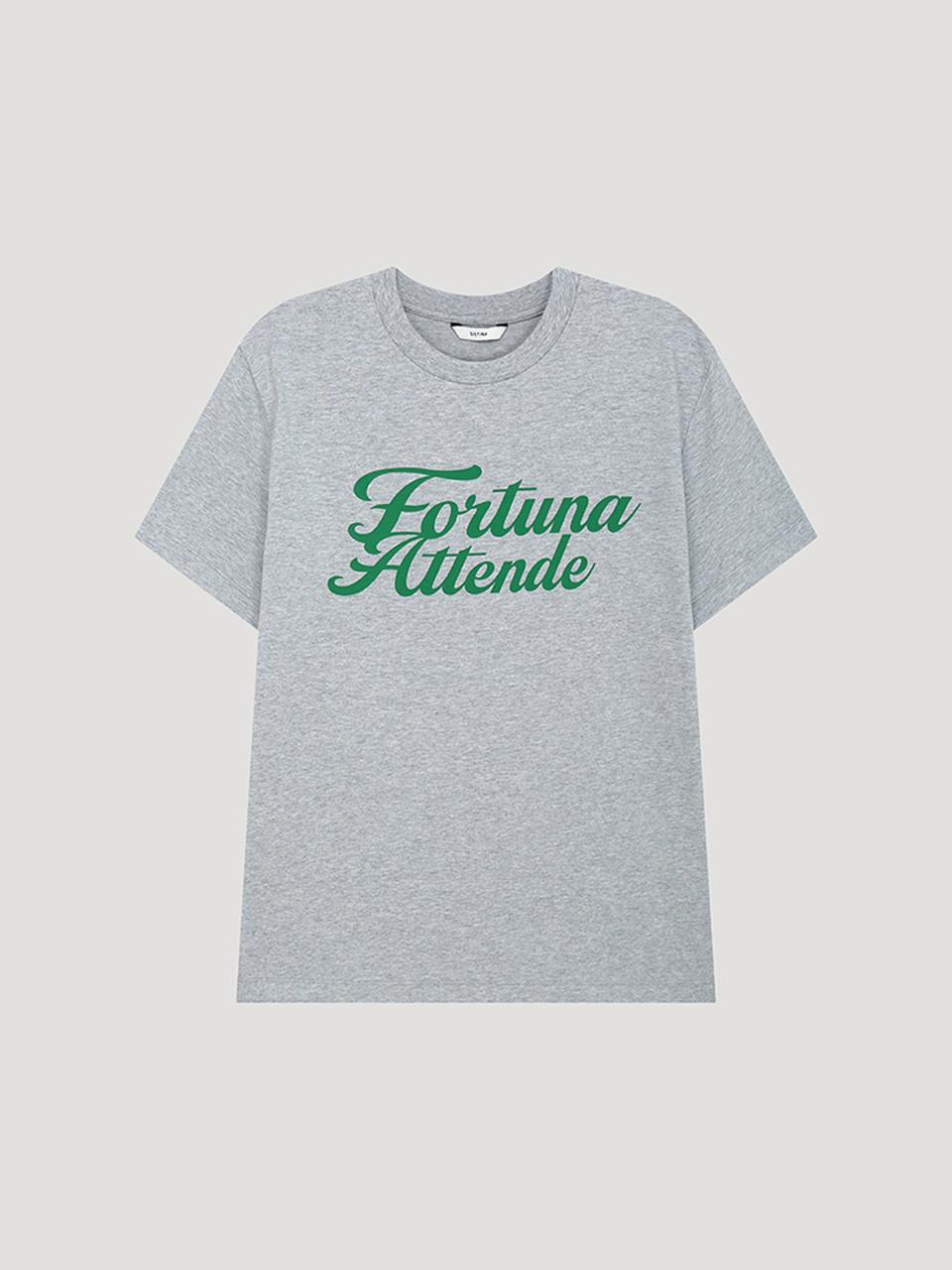 SISTINA Cotton Lettering Round Neck T-shirt (AWJTSP21100) [MG]