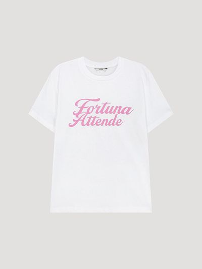 SISTINA Cotton Lettering Round Neck T-shirt (AWJTSP21100) [OW]