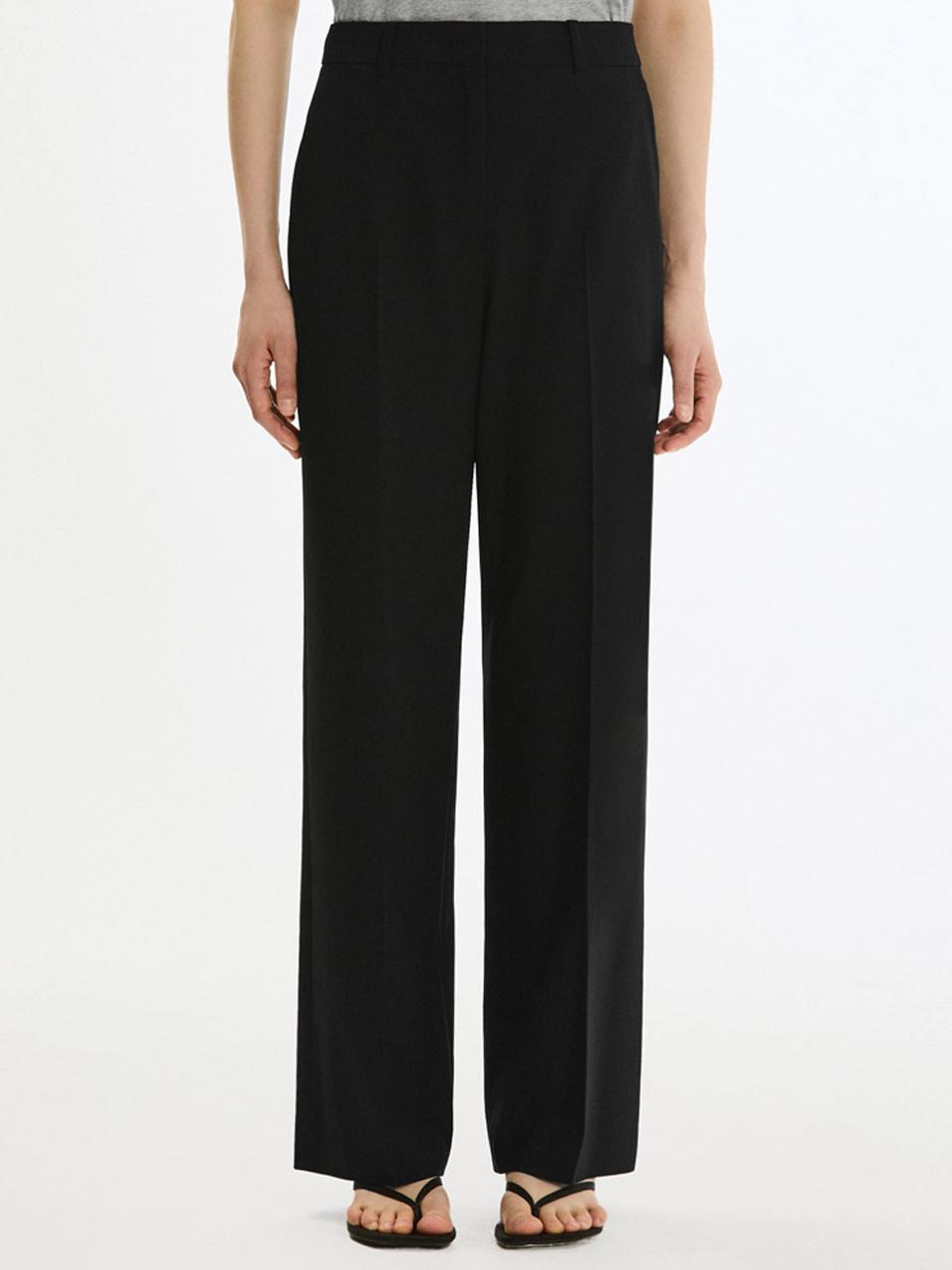 SISTINA Hidden Button Wide Setup Pants (AWSSLP21080) [BK]