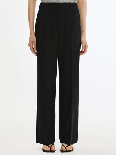 SISTINA Hidden Button Wide Setup Pants (AWSSLP21080) [BK]