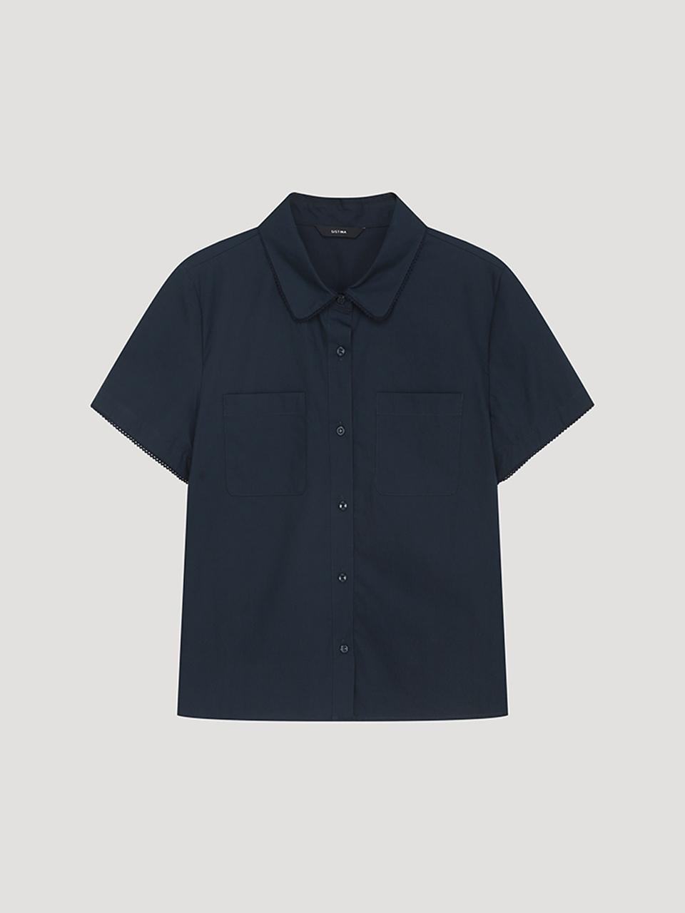 SISTINA Lace Trim Cotton Shirt (AWWSTP21040)