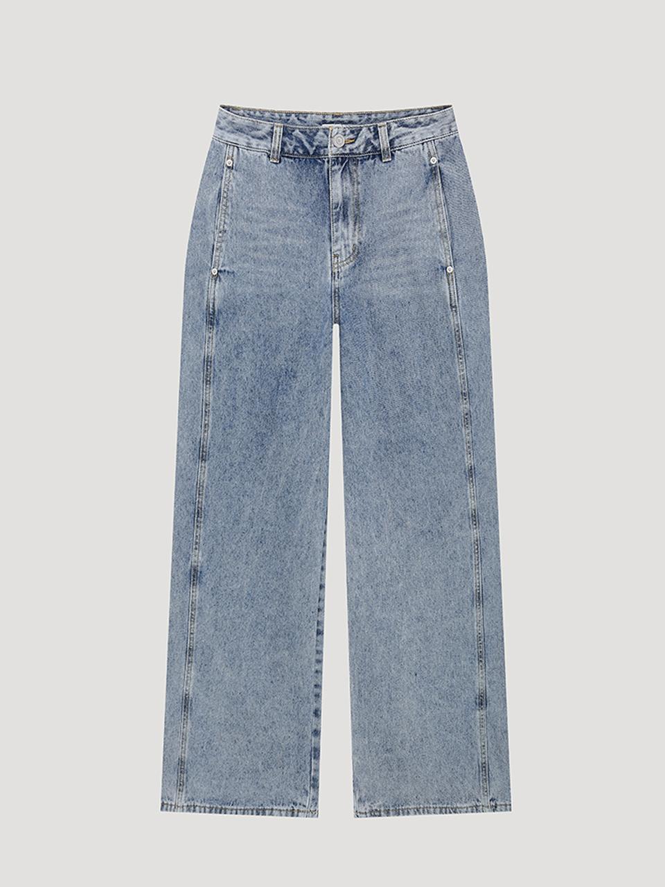 SISTINA Line Wide Denim Straight Pants [LL] (ASMSLP21030)