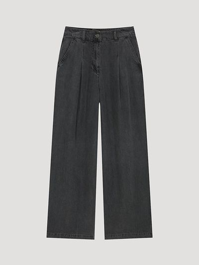 SISTINA One-Tuck Long Wide Denim Pants (ASMSLP21040) [DG]