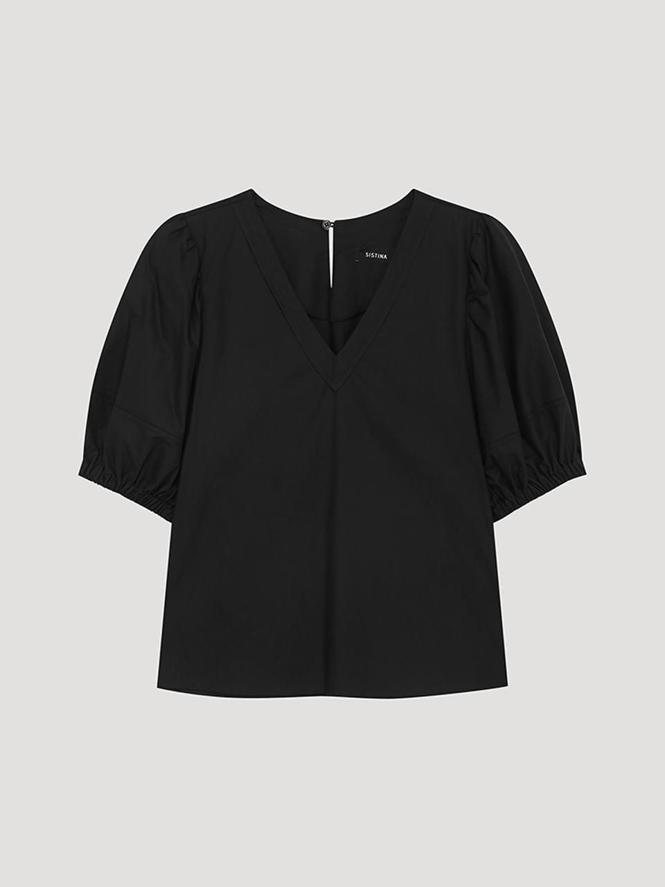 SISTINA Puff V-Neck Blouse (AWWBLP21110) [BK]