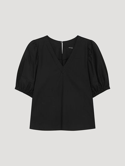 SISTINA Puff V-Neck Blouse (AWWBLP21110) [BK]