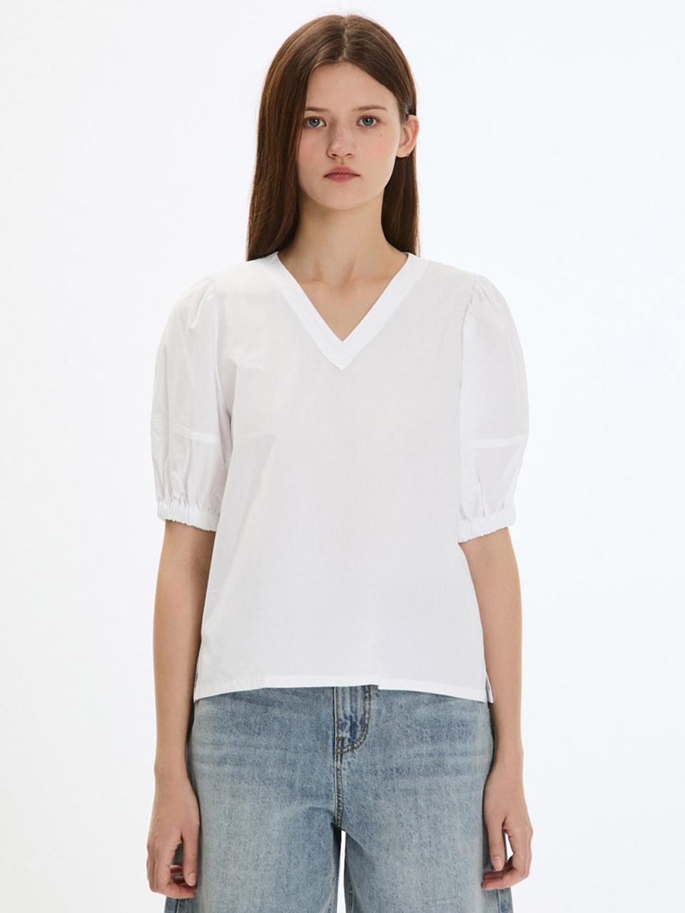SISTINA Puff V-Neck Blouse (AWWBLP21110) [OW]