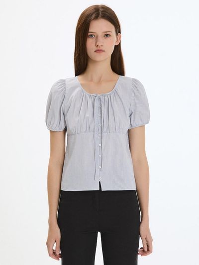 SISTINA Ribbon Puff Blouse (AWWBLP21020) [DN]