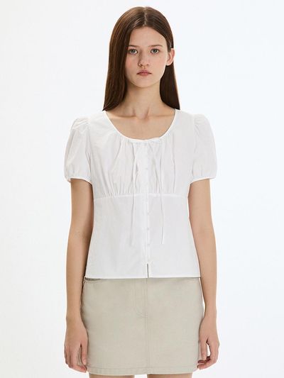 SISTINA Ribbon Puff Blouse (AWWBLP21020) [OW]