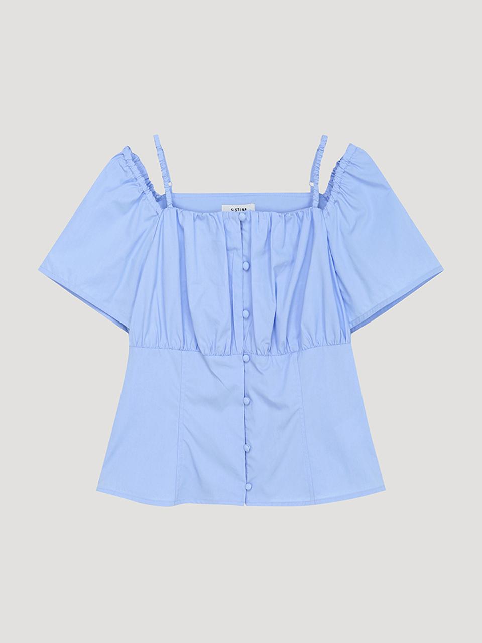 SISTINA Shirring Square Neck Blouse (AWWBLP21080)