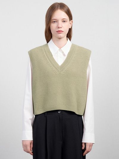 SISTINA String V-neck Knitwear Vest_ASKVTO41540