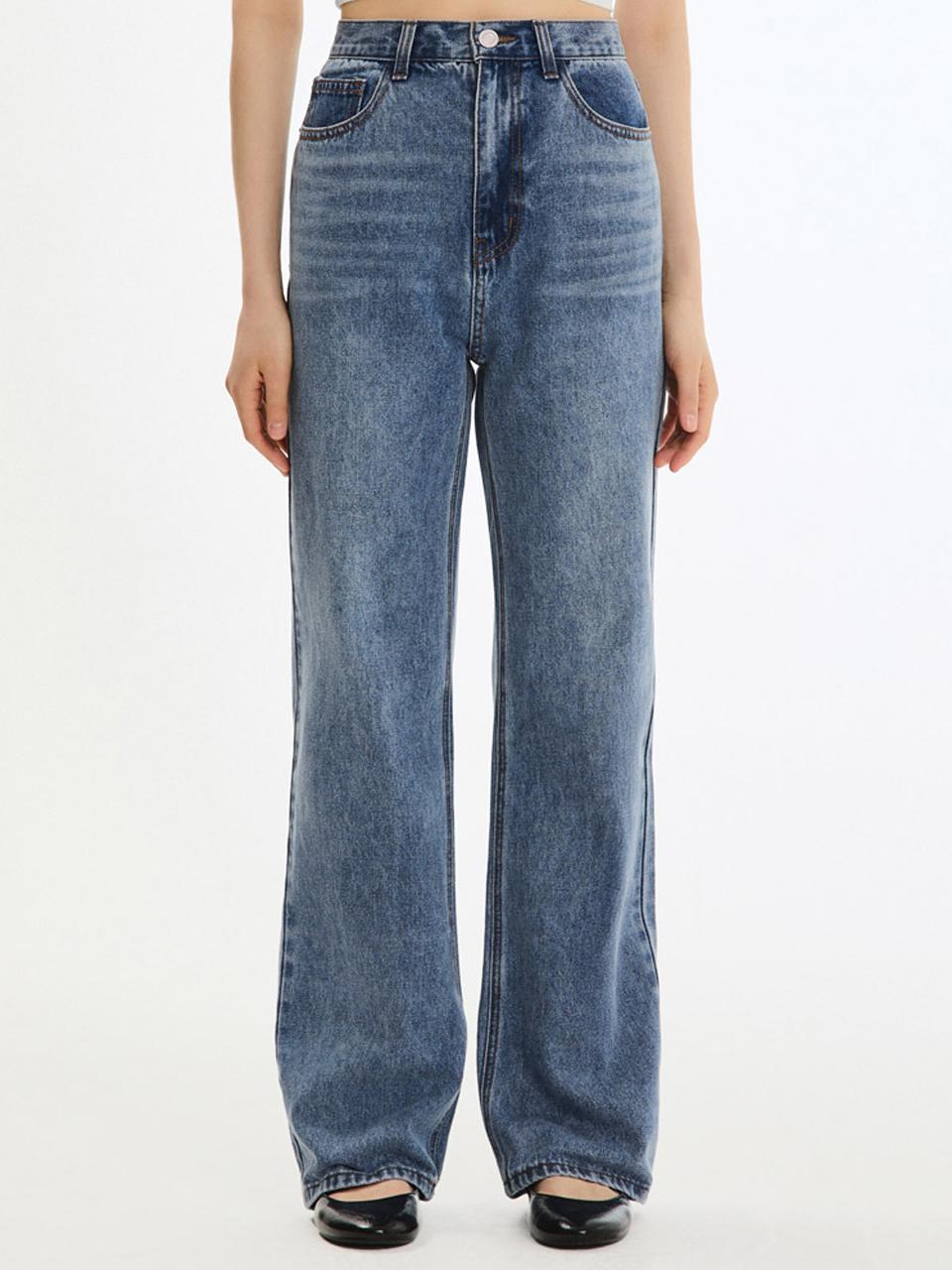 SISTINA Washed Straight Denim Pants (ASMSLP21020)