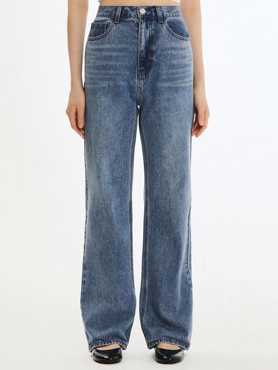 SISTINA Washed Straight Denim Pants (ASMSLP21020)