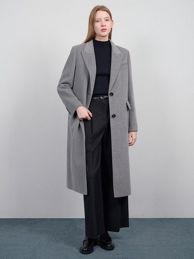 SISTINA wool cashmere peak collar handmade coat_AWHCTO4104