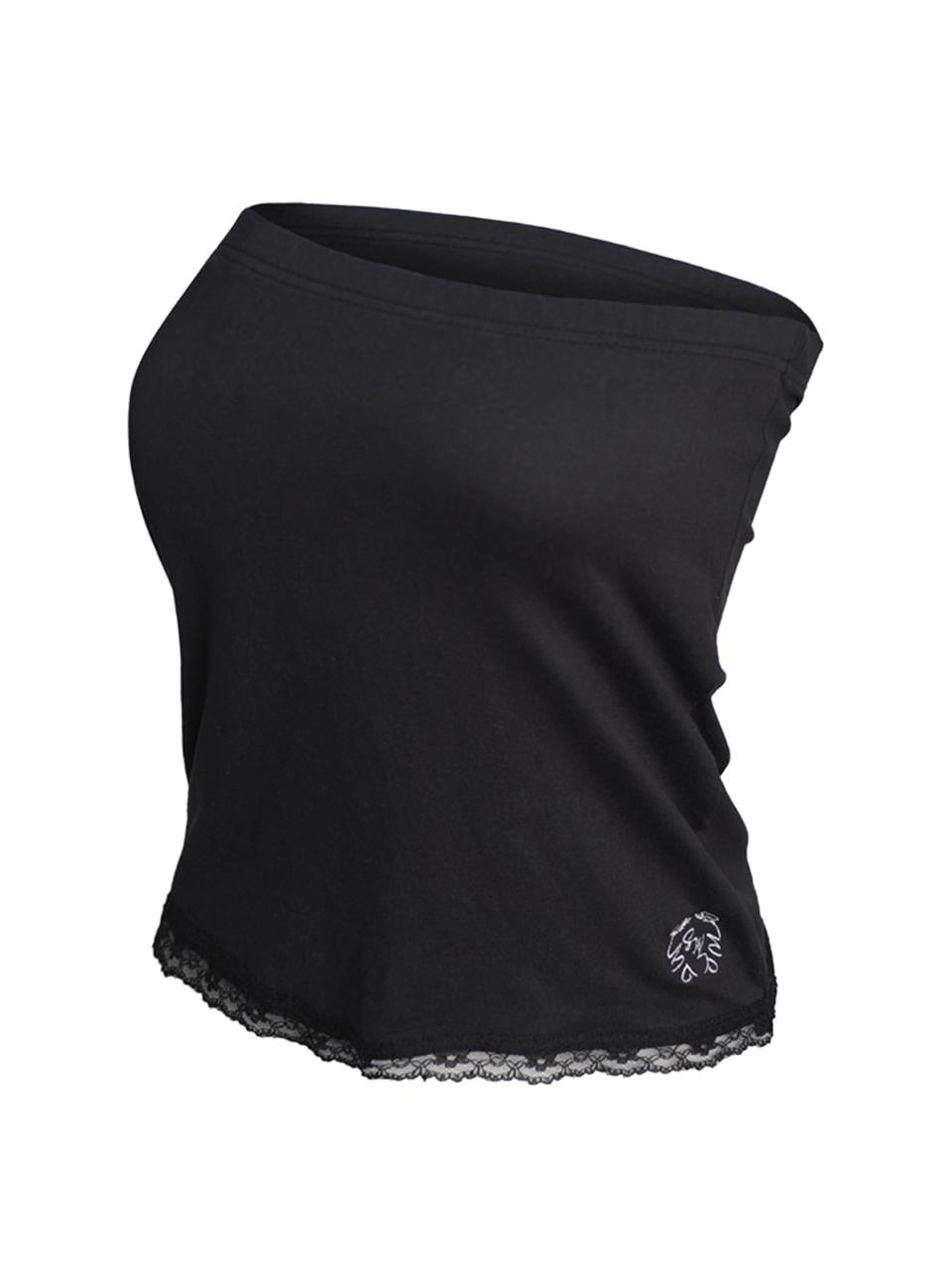 Siweol107 logo lace bra top (black)
