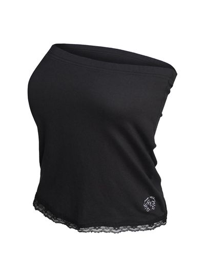 Siweol107 logo lace bra top (black)