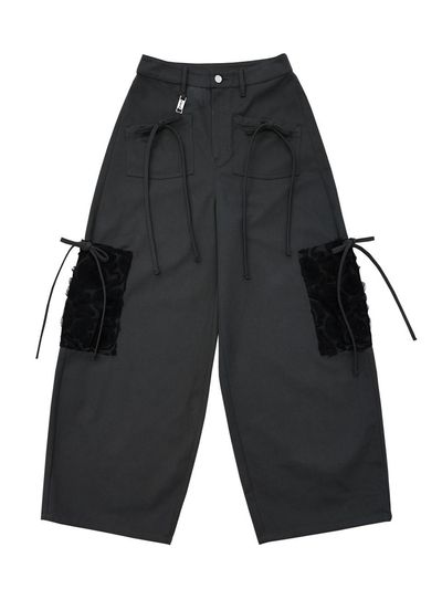 Siweol107 Ribbon cotton pants (charcoal)