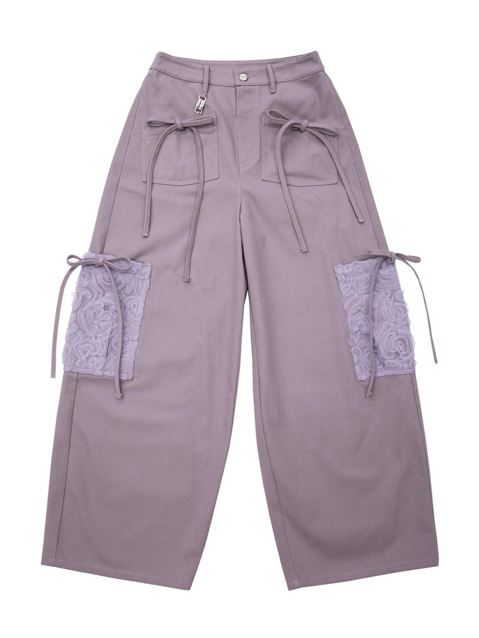 Siweol107 Ribbon cotton pants (purple)