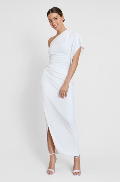 Six Stories Six Stories Asymmetric Drape Stretch Occasion Dress
