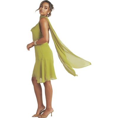 Six Stories Six Stories Ava Cowl Neck Chiffon Mini Dress