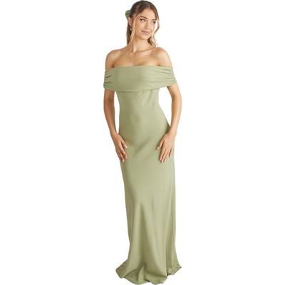 Six Stories Six Stories Bardot Crepe Bridesmaid Dress