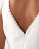 Six Stories Six Stories Bridal faux-pearl trim bubble hem mini dress in white - 3