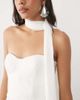 Six Stories Six Stories Bridal lace bandeau scarf detail maxi dress in white - 3