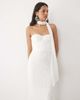 Six Stories Six Stories Bridal lace bandeau scarf detail maxi dress in white - 4