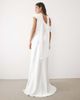 Six Stories Six Stories Bridal satin scarf detail one shoulder maxi dress in white - 4