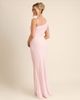 Six Stories Six Stories Bridesmaid crepe asymmetric cowl neck maxi dress in light pink - 4