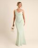 Six Stories Six Stories Bridesmaid crepe asymmetric cowl neck maxi dress in mint green - 1