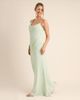 Six Stories Six Stories Bridesmaid crepe asymmetric cowl neck maxi dress in mint green - 4