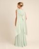 Six Stories Six Stories Bridesmaid crepe high cowl neck maxi dress in mint green - 2