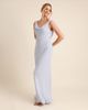 Six Stories Six Stories Bridesmaid crepe plunge cowl front maxi dress in pale blue - 1