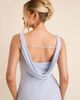 Six Stories Six Stories Bridesmaid crepe plunge cowl front maxi dress in pale blue - 2