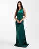 Six Stories Six Stories Bridesmaid one shoulder satin maxi dress in dark green - 2