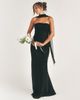 Six Stories Six Stories Bridesmaid satin bandeau scarf detail bias maxi dress in black - 1