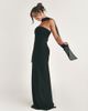 Six Stories Six Stories Bridesmaid satin bandeau scarf detail bias maxi dress in black - 2