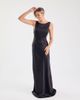 Six Stories Six Stories Bridesmaid satin cowl V-back maxi dress in black - 1