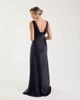 Six Stories Six Stories Bridesmaid satin cowl V-back maxi dress in black - 4