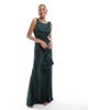 Six Stories Six Stories Bridesmaid satin pouch bag in emerald - part of a set-Green - 3