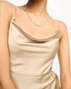 Six Stories Six Stories Bridesmaids cowl front satin slip dress in champagne-Gold - 2
