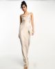 Six Stories Six Stories Bridesmaids cowl front satin slip dress in oyster-White - 1