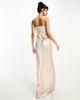 Six Stories Six Stories Bridesmaids cowl front satin slip dress in oyster-White - 4