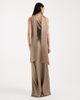 Six Stories Six Stories Bridesmaids satin scarf detailing one shoulder maxi dress in mocha-Neutral - 2