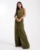 Six Stories Six Stories Bridesmaids stretch high neck sleeveless maxi dress with ruched front in green - 1