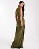 Six Stories Six Stories Bridesmaids stretch high neck sleeveless maxi dress with ruched front in green - 2