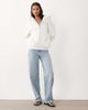 Six Stories Six Stories 'just married' cotton rich relaxed zip up hoodie in white - 2